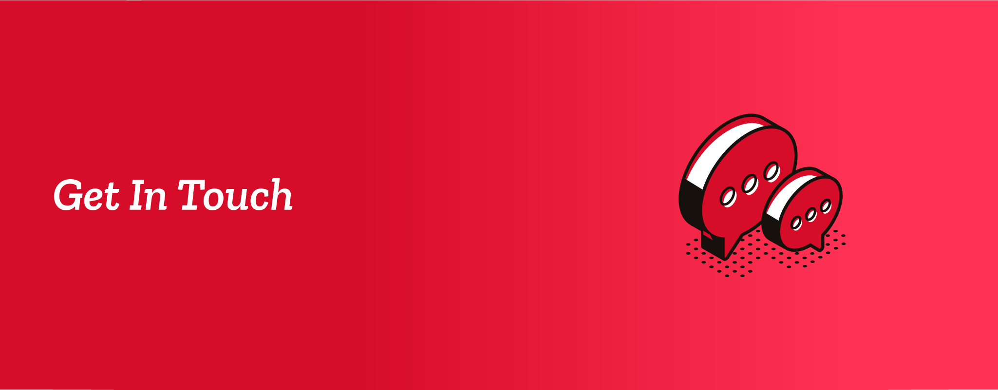 Get in touch banner in red color